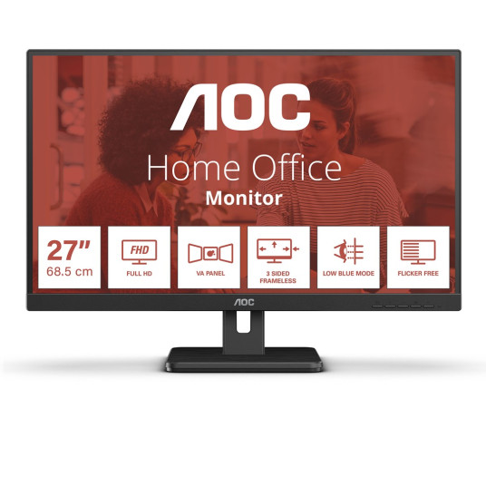 AOC 27E3UM 68,6 cm (27") 1920 x 1080 pikseliä Full HD musta