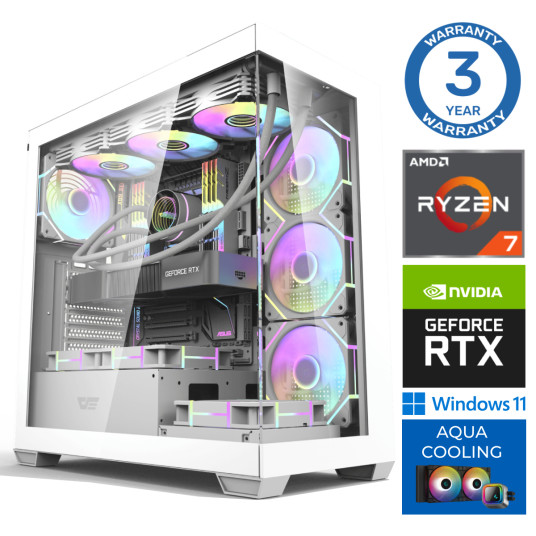 INTOP AQUA Ryzen 7 7700X 64GB DDR5 1TB SSD M.2 NVME RTX4070 12GB WIN11