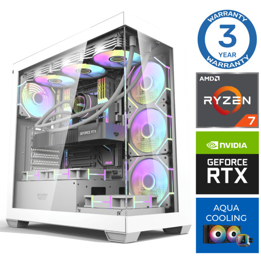 INTOP AQUA Ryzen 7 7700X 32GB DDR5 1TB SSD M.2 NVME+2TB RTX4070 SUPER 12GB no-OS