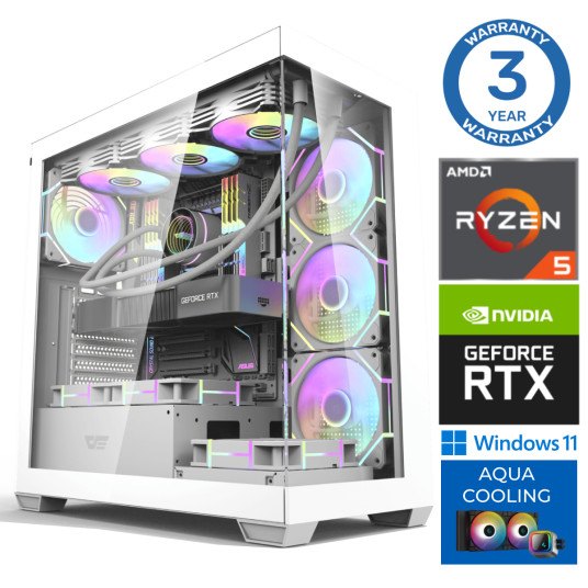 INTOP AQUA Ryzen 5 9600X 64GB DDR5 1TB SSD M.2 NVME RTX4060Ti 8GB WIN11