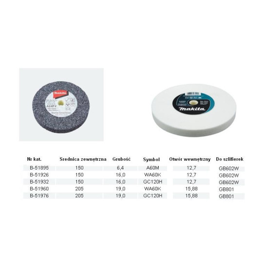 MAKITA STONE CUT. WA60K 205x19x15.88mm.