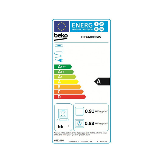Sähköliesi Beko FSE66000GW