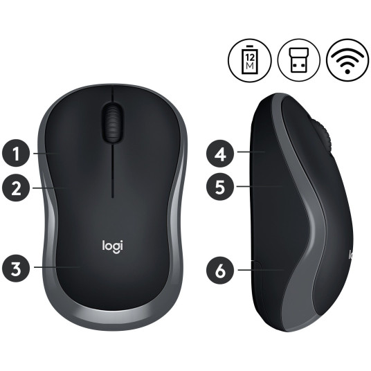 "Logitech M185 Wireless harmaa"