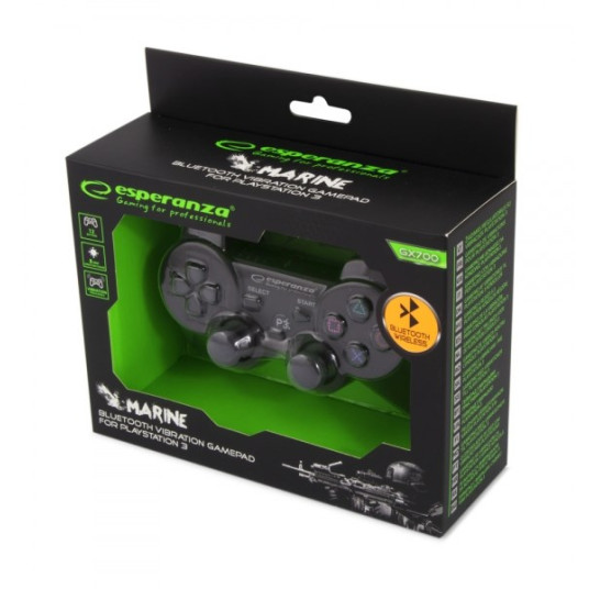 Esperanza EGG109K peliohjain, musta Bluetooth Joystick Analog Playstation 3