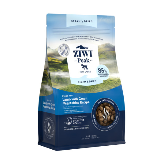 Ziwi Peak Steam&Dried Dog Lamb Green Vegetables -kuivaruoka koirille 800 g