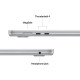Kannettava Apple MacBook Air 15” Apple M4 10C CPU, 10C GPU/16GB/512GB SSD/Silver/INT MW1H3ZE/A