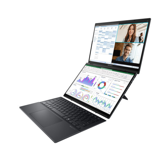 Asus Zenbook Duo UX8406CA-PZ068X | Basalt Grey | 14" | OLED | Kosketusnäyttö | 3K | 2880 x 1800 pikseliä | Kiiltävä | Intel Core Ultra 9 | 285H | 32 Gt | LPDDR5X | Kiintolevyn kapasiteetti 2000 Gt | Intel Arc Graphics | Windows 11 Pro | 802.11be | Bluetoo
