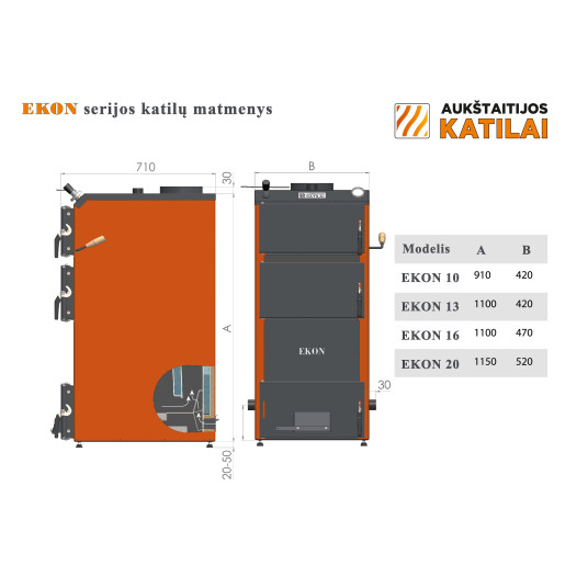 Kiinteän polttoaineen kattila &quot;EKON 20&quot;20 kW