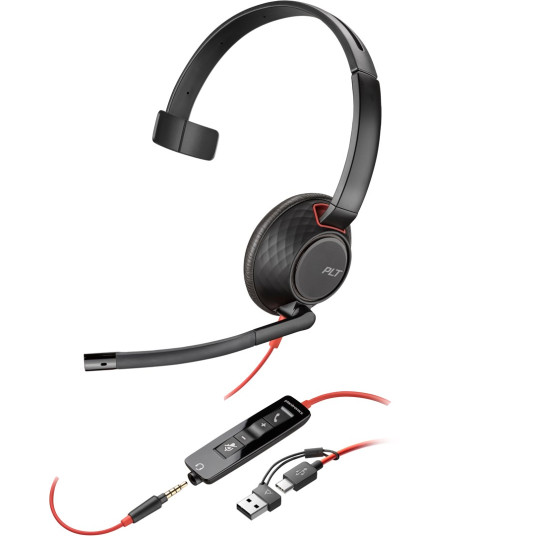 Kuulokkeet Poly Blackwire 5210 Monaural USB-C Headset Black