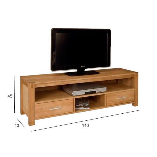 TV-pöytä CHICAGO NEW, 2 hyllyä, 140x40xH45cm, luonnonvärinen
