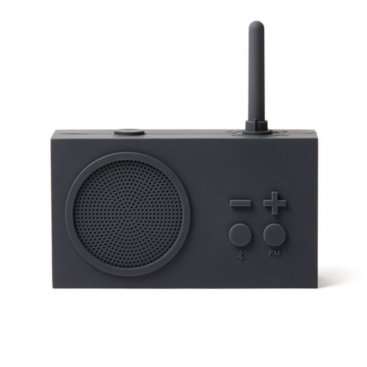 LEXON FM-radio ja langaton kaiutin TYKHO3 Kannettava, Langaton yhteys, Tummanharmaa, Bluetooth