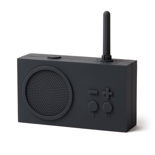 LEXON FM-radio ja langaton kaiutin TYKHO3 Kannettava, Langaton yhteys, Tummanharmaa, Bluetooth