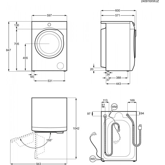 Electrolux EW7W5697QE pesukone/kuivausrumpu
