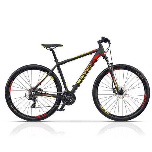 Polkupyörä CROSS GRX 7 V 29" 21G koko 18" (46cm) (musta/punainen/keltainen)