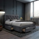 Sänky GLOSSY 160x200cm ja patja HARMONY TOP, harmaa