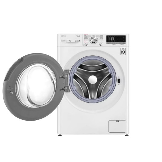 LG Washing machine with dryer | F2DV5S8S2E | Energy efficiency class C/E | Front loading | Washing capacity 8.5 kg | 1200 RPM | Depth 48 cm | Width 60 cm | Display | LED | Drying system | Drying capacity 5 kg | Steam function | Direct drive | Wi-Fi | Whit