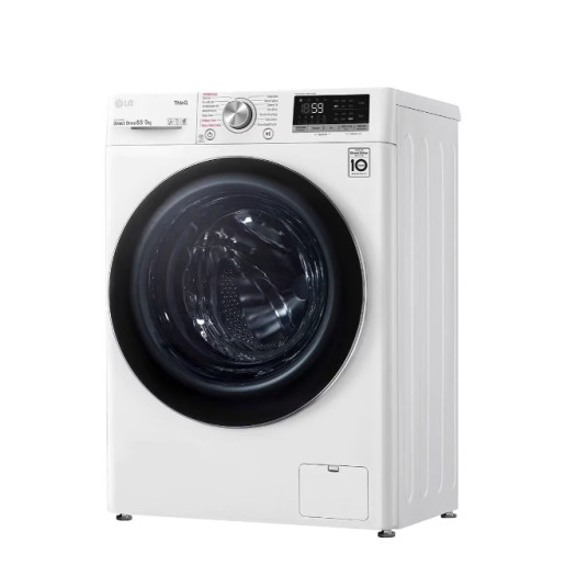 LG Washing machine with dryer | F2DV5S8S2E | Energy efficiency class C/E | Front loading | Washing capacity 8.5 kg | 1200 RPM | Depth 48 cm | Width 60 cm | Display | LED | Drying system | Drying capacity 5 kg | Steam function | Direct drive | Wi-Fi | Whit