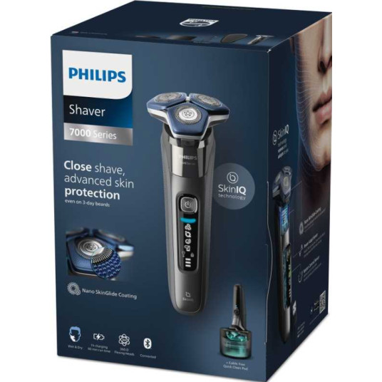 Philips SHAVER Series 7000 S7887/55 parranajokone miehille Pyörivä parranajokone Trimmeri Kromi