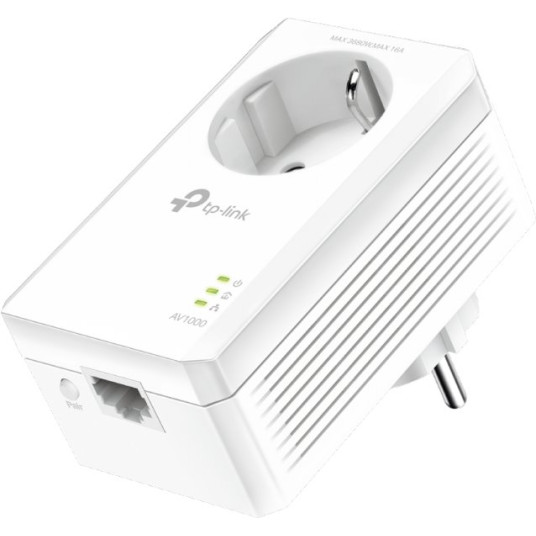 TP-LINK AV1000 Gigabit Passthrough Powerline-sovitin TL-PA7017P 1000 Mbit/s, Ethernet LAN (RJ-45) portit 1, Ei Wi-Fi-yhteyttä, Lisäpistorasiaa
