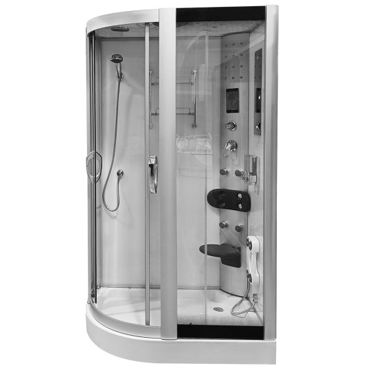 Höyrysuihkukaappi AMO-09914 Valkoinen Vasen Sauna 120x85x225 cm