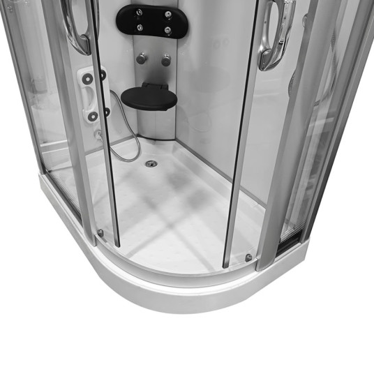 Höyrysuihkukaappi AMO-09914 Valkoinen Vasen Sauna 120x85x225 cm
