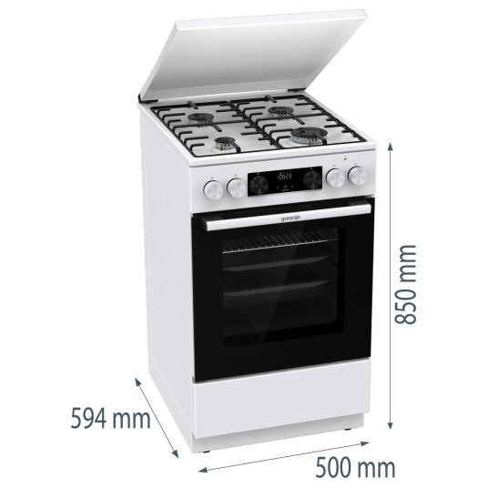 Kaasuliesi sähköuunilla Gorenje GK5C63WH