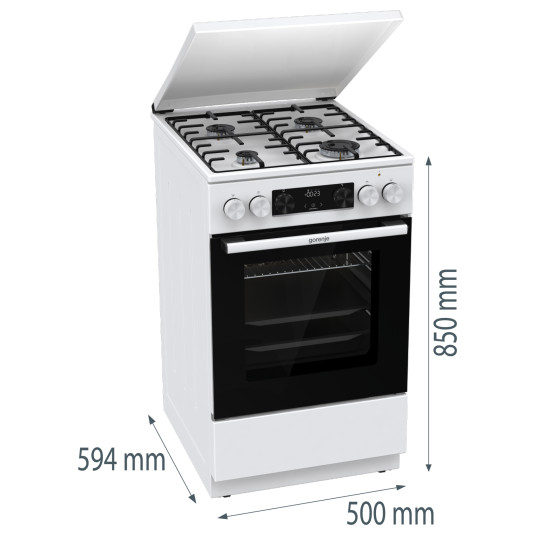 Kaasuliesi sähköuunilla Gorenje GK5C64WH