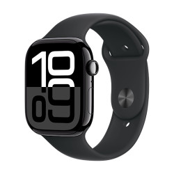 "APPLE Watch Series 10 GPS 46mm Jet Black Aluminium Case with Black Sport Band - M/L"