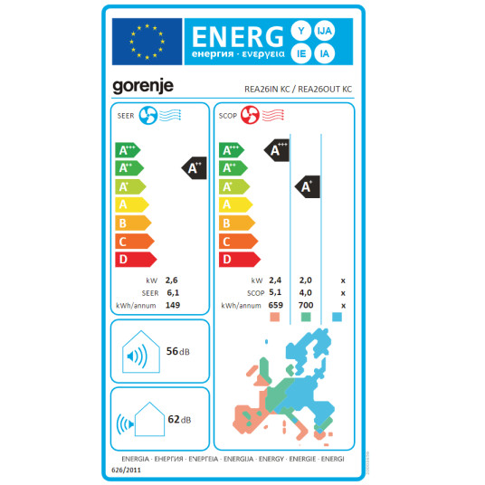 Ilmastointilaite Gorenje ulkoyksikkö 20003657 REA26 KC