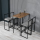 Bar Table & Stool Set (5 Pieces), Nordic, Grey Walnut Black, 100% MELAMINE COATED PARTICLE BOARD