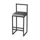Bar Table & Stool Set (5 Pieces), Nordic, Grey Walnut Black, 100% MELAMINE COATED PARTICLE BOARD