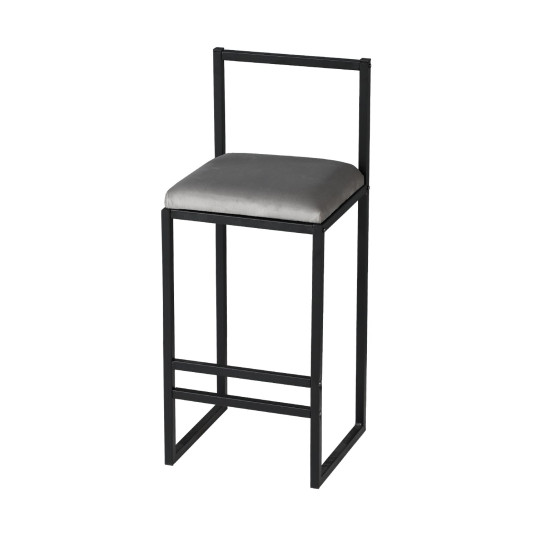 Bar Table & Stool Set (5 Pieces), Nordic, Grey Walnut Black, 100% MELAMINE COATED PARTICLE BOARD