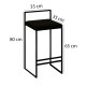 Bar Table & Stool Set (5 Pieces), Nordic, Grey Walnut Black, 100% MELAMINE COATED PARTICLE BOARD