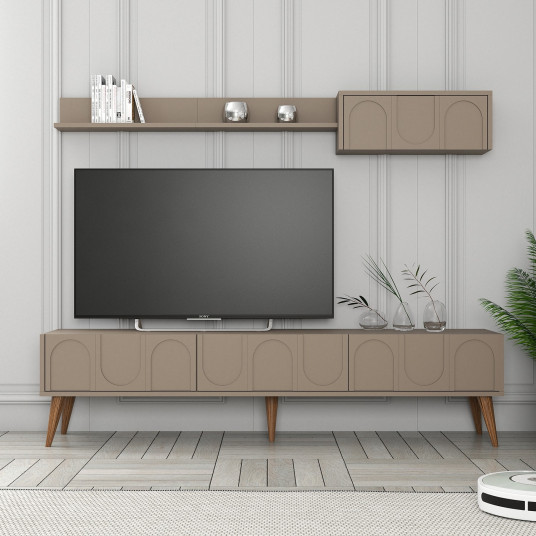 TV-yksikkö, Lyon 2 - Atlas, Walnut, Atlas Pähkinä, 100 % MELAMIINIPINNOITETTU LASTUlevy