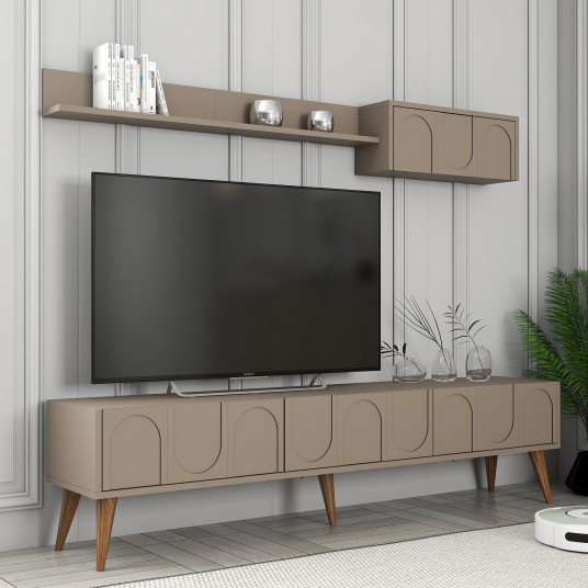 TV-yksikkö, Lyon 2 - Atlas, Walnut, Atlas Pähkinä, 100 % MELAMIINIPINNOITETTU LASTUlevy