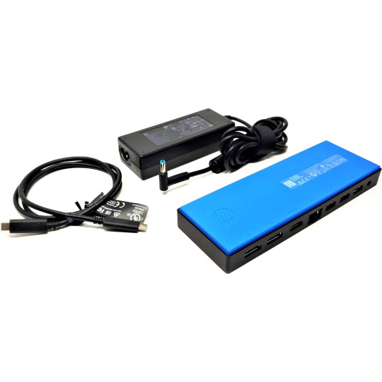 HP Elite USB-C Dock G4| 1 × USB 3.0| 1 × USB-C| 3,5 mm:n ääniliitäntä| 1 × Gigabit Ethernet| 1 × HDMI 2.0| 1 × DisplayPort| 2 × Powered USB 3.0| 1 × USB 2.0| Päivitetty/uusittu