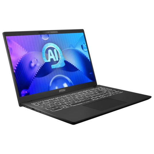 MSI Modern 15 H AI C1MG-081 - 15,6" FHD-näyttö, Intel Core Ultra 7 155H, 16 Gt DDR5 RAM-muistia, 512 Gt SSD-levy, Windows 11 Home
