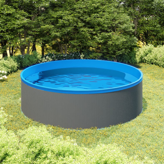 Allas, jossa roikkuva skimmer ja pumppu, harmaa, 350x90cm