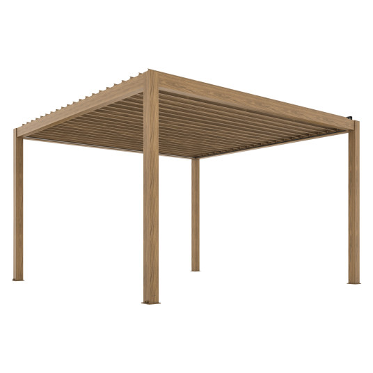 Ylellinen terassi pergola 3 x 4 m puinen LED ja sähköinen katos.