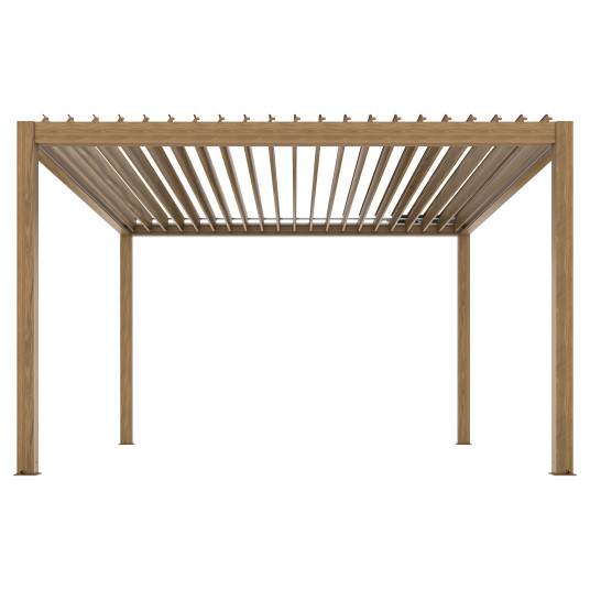 Ylellinen terassi pergola 3 x 4 m puinen LED ja sähköinen katos.