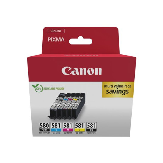 "Canon muste PGI-580/CLI-581 2078C008 5er monipakkaus (BK/C/M/Y/PGBK)"