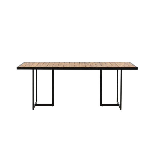 Ulkopöytä Khung, 200x100 cm, Mustat jalat/Akaasia