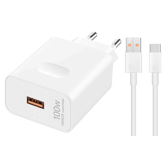Honor SuperCharge 100W -verkkovirtalaturi, USB-A, valkoinen