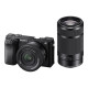 Sony ILCE-6100 peilitön kamera + 16-50mm + 55-210mm objektiivi | Sony
