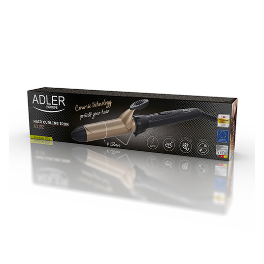 Adler Hair Curler AD 2112 Keraaminen lämmitysjärjestelmä, 55 W, musta