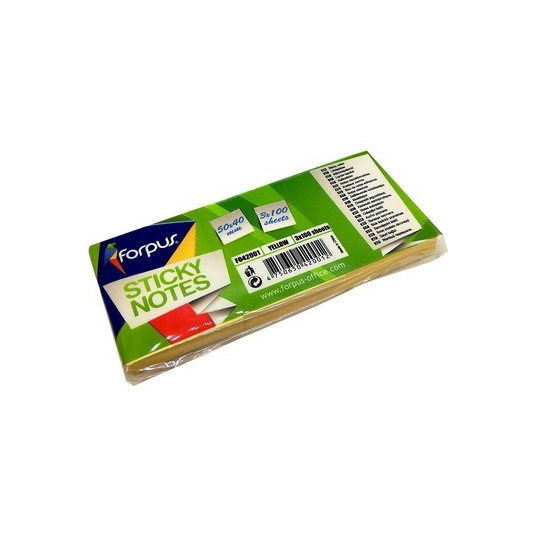 Muistilaput Forpus, 40x50mm, keltainen (3x100) 0717-101