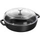 Staub valurautapannu kahdella kahvalla ja kannella - 28 cm, musta