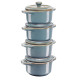 Staub Mini Cocotte Pyöreä 4 kpl. - 200 ml 40508-160-0 Antiikkiturkoosi