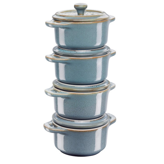 Staub Mini Cocotte Pyöreä 4 kpl. - 200 ml 40508-160-0 Antiikkiturkoosi
