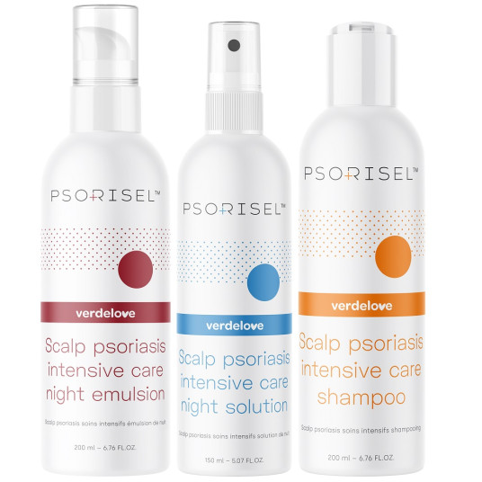 PSORISEL_SET Päänahan psoriasisemulsio 200ml + Päänahan psoriasisvoide 150ml + Päänahan psoriasis shampoo 200ml